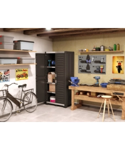 Armadio keter "xl garage" in resina nero, 89x54x188 cm